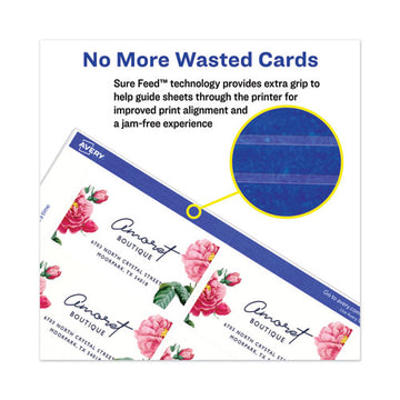 Avery® Printable Microperforated Business Cards W-sure Feed Technology, Laser, 2 X 3.5, White, 2,500 Cards, 10-sheet, 250 Sheets-box freeshipping - TVN Wholesale